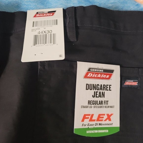 Genuine Dickies Mens Size 44 x 30 Black Flex Duck Dungaree‎ Jeans - Picture 5 of 6